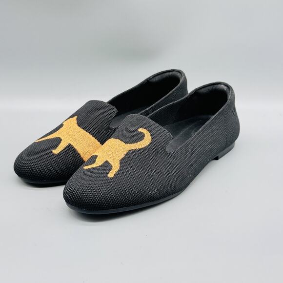 VIVAIA Shoes Womens 7 Black Knit Loafers Slip On Cat Flats Lightweight Comfort - Picture 2 of 11